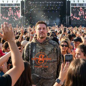 🎤 Garth Brooks Tour Camo Hoodie 3XL Collectible 🦌